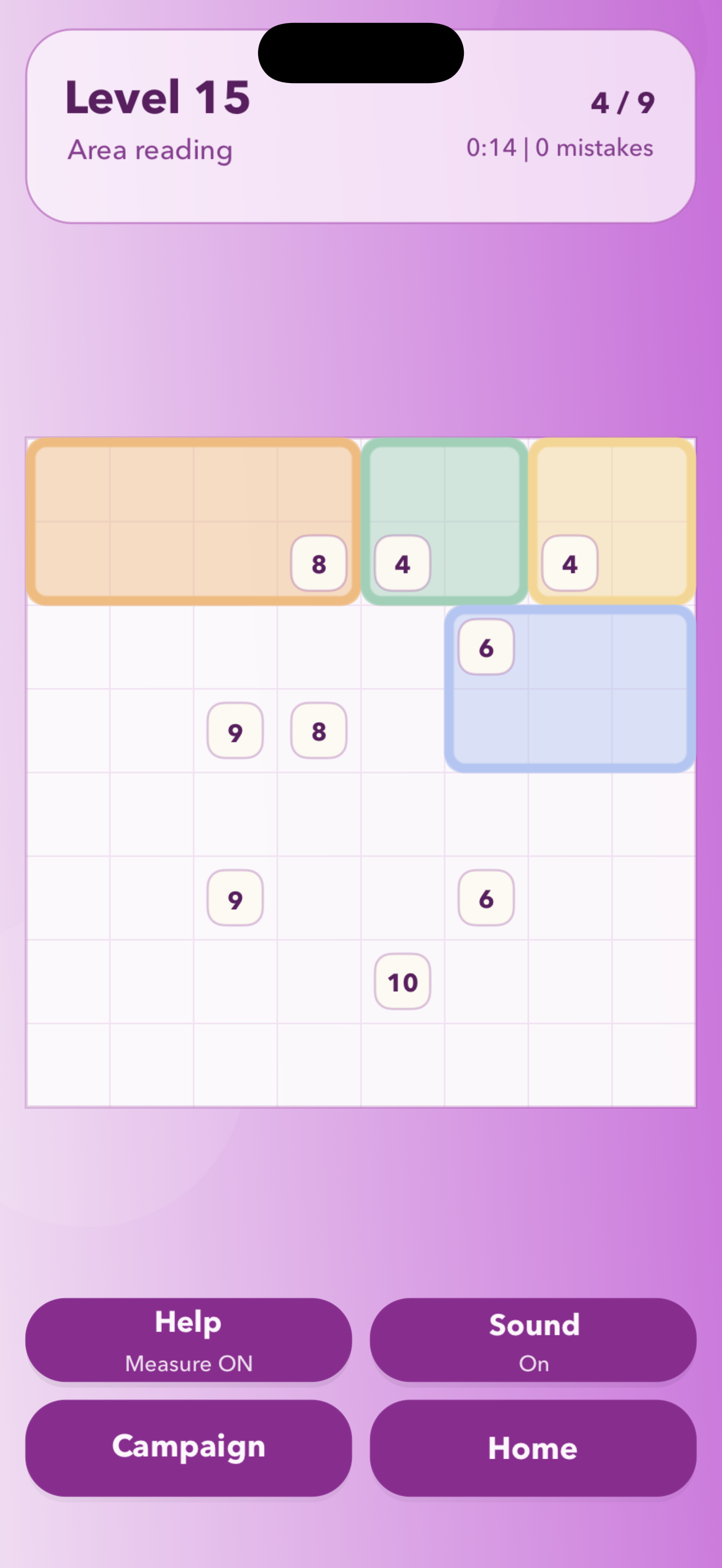 Shikaku on iPhone - gameplay screen